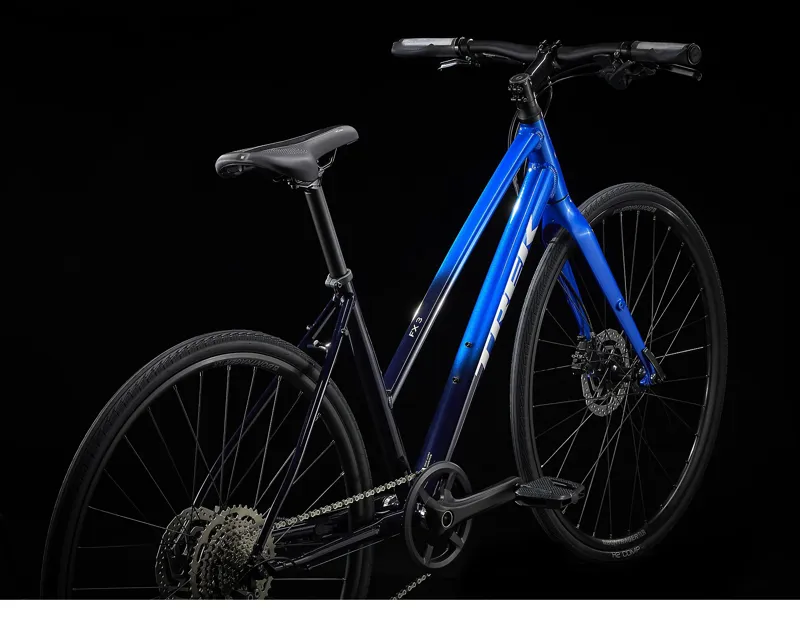 Trek FX 3 Disc Stagger Womens Hybrid Bike in Alpine-DeepDarkBlue-9